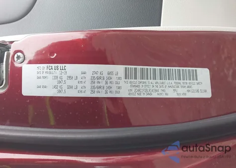 2020 Chrysler Pacifica Touring z USA, uszkodzony, nr VIN 2C4RC1FG9LR141944